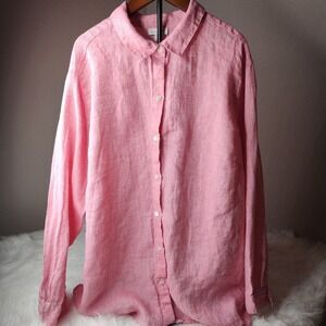 J. Jill Pink Button Down Shirt with Classic Collar